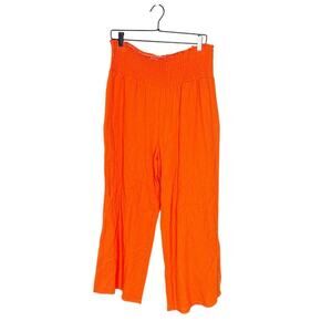Victoria Dunn Lounge Wide Leg Gauze Pants Tangerine Orange Size Large NEW